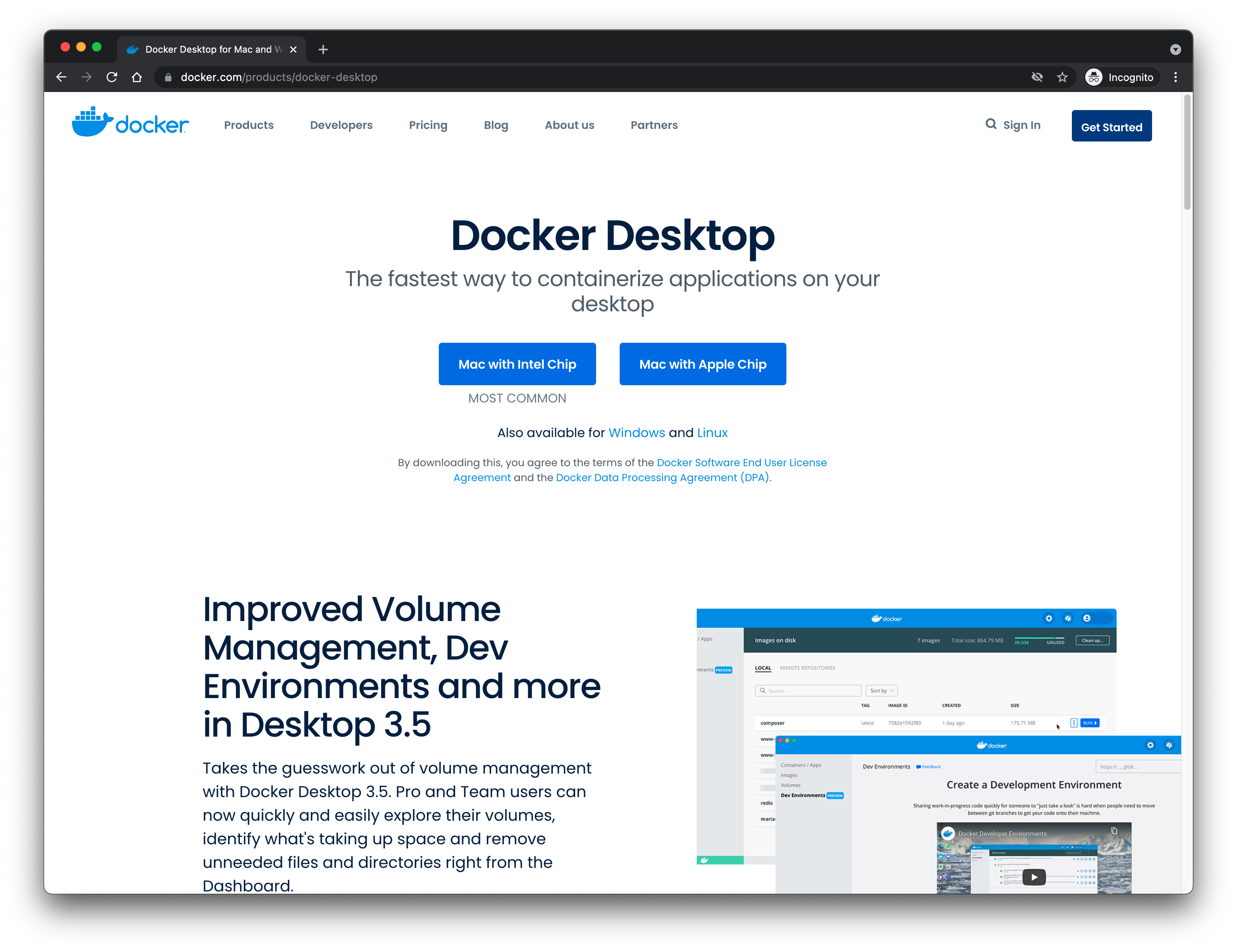 Docker Desktop Homepage